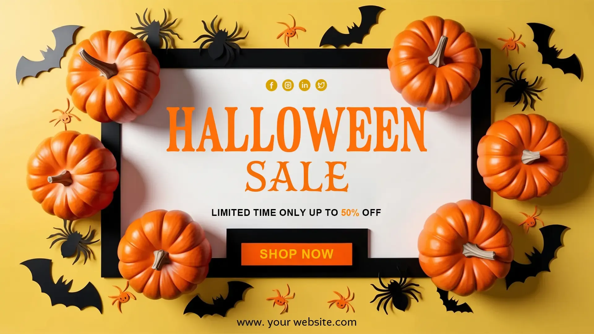 Halloween Season Special Offer Banner PSD image